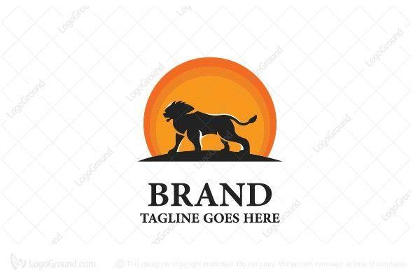 Walking Lion Logo - Exclusive Logo Lion Sunset Logo. LOGOS FOR SALE
