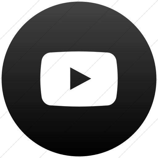 YouTube Circle Logo - IconsETC » Flat circle white on black gradient social+media youtube icon