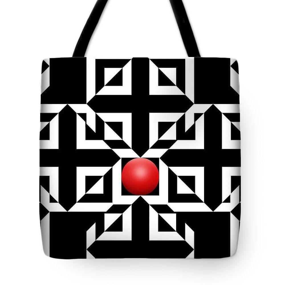 Red Ball with White Cross Logo - Red Ball 5 Tote Bag