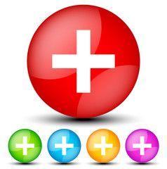 Red Ball with White Cross Logo - White cross on red balls - White cross on red spheres - Buy this ...
