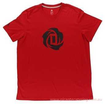 Red D- Logo - Adidas Mens Rose Red Red D Logo Tshirt - £41.47