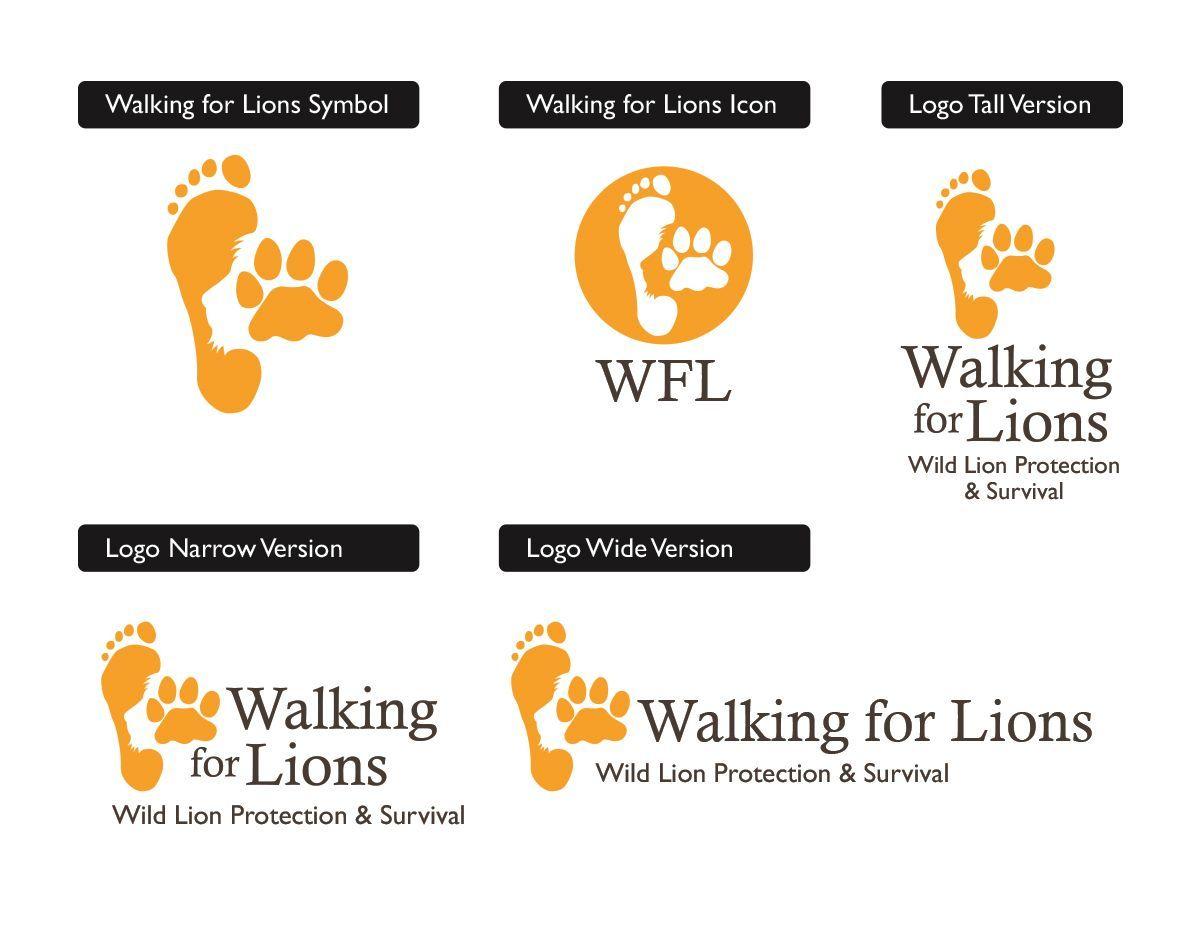 Walking Lion Logo - Logo design for Walking for Lions. End Trophy Hunting Graphics