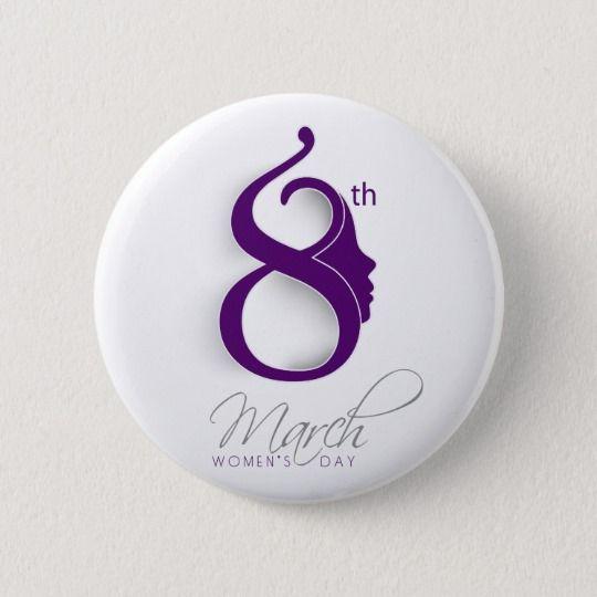 Round Purple Logo - International Women's Day Purple Logo All Options 6 Cm Round Badge