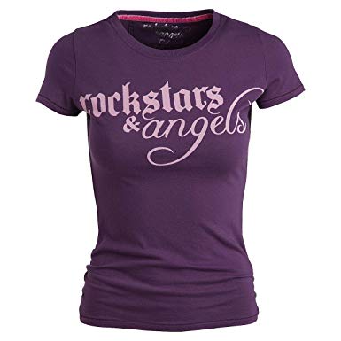 Round Purple Logo - Rockstars & Angels Logo Round Neck T Shirt Purple, Größe:M: Amazon