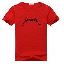 Red Metallica Logo - Metallica Logo HANDAV Mens Graphic Cotton Tee Shirt Red