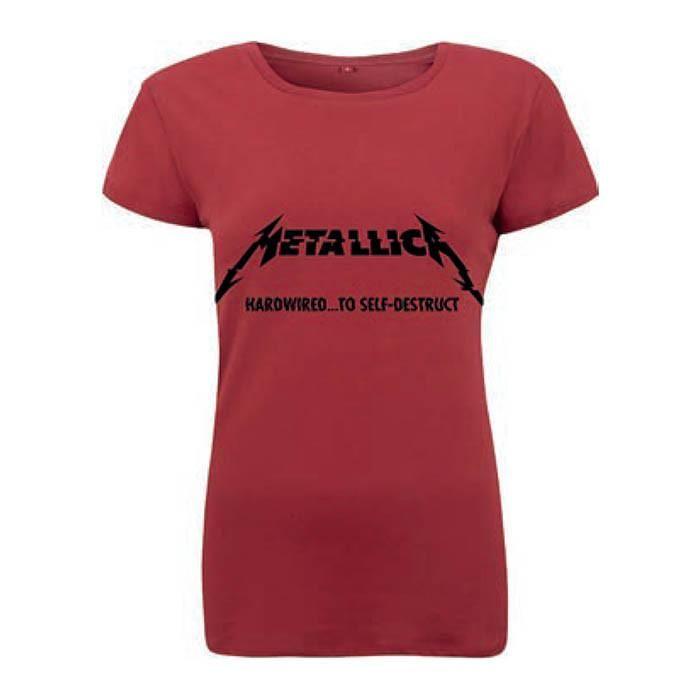 Red Metallica Logo - Metallica Logo Title Ladies T Shirt