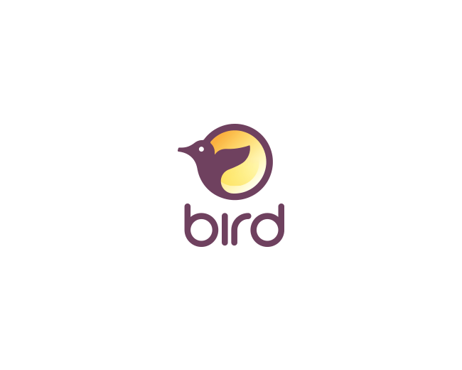 Round Purple Logo - Bird - Logo Design - Bird, Wing, Silhouette, Round, Purple, Yellow ...