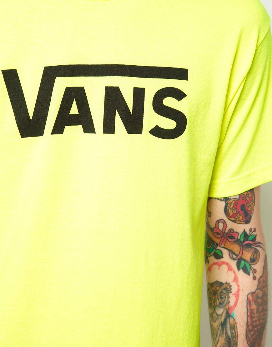 Cool Neon Vans Logo - Lyst T Shirt Neon Classic Logo In Yellow