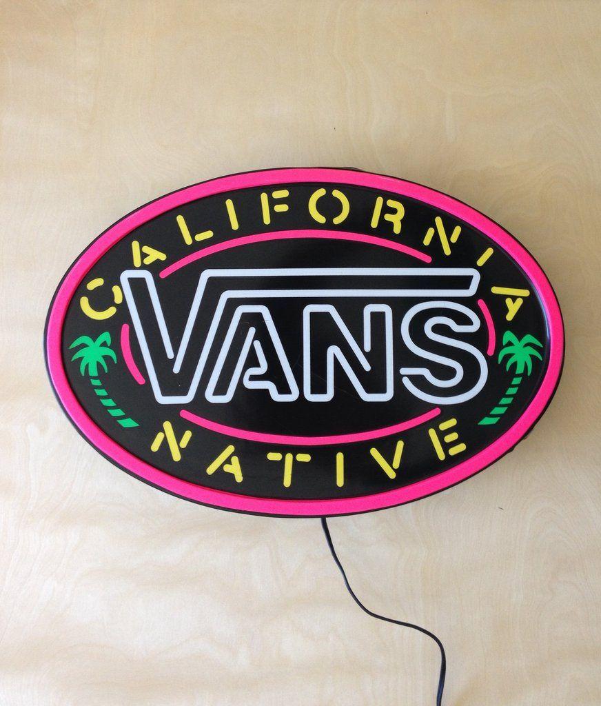 Cool Neon Vans Logo - vintage vans california native neon sign location usa