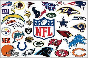American Football Logo - Details about NFL American Football Team logos Large Maxi Poster Art Print  91x61 cm