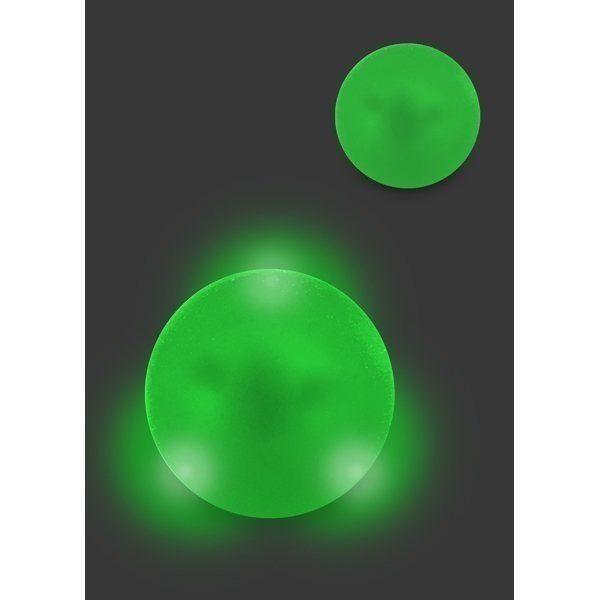 White and Green Ball Logo - Frosted Light Bounce Ball - Green Ball / White LED - Logo Imprinted ...