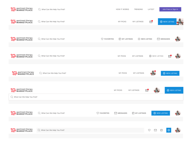 Apartment Therapy App Logo - Marketplace Header Redesign Explorations by Keaton Taylor | Dribbble ...