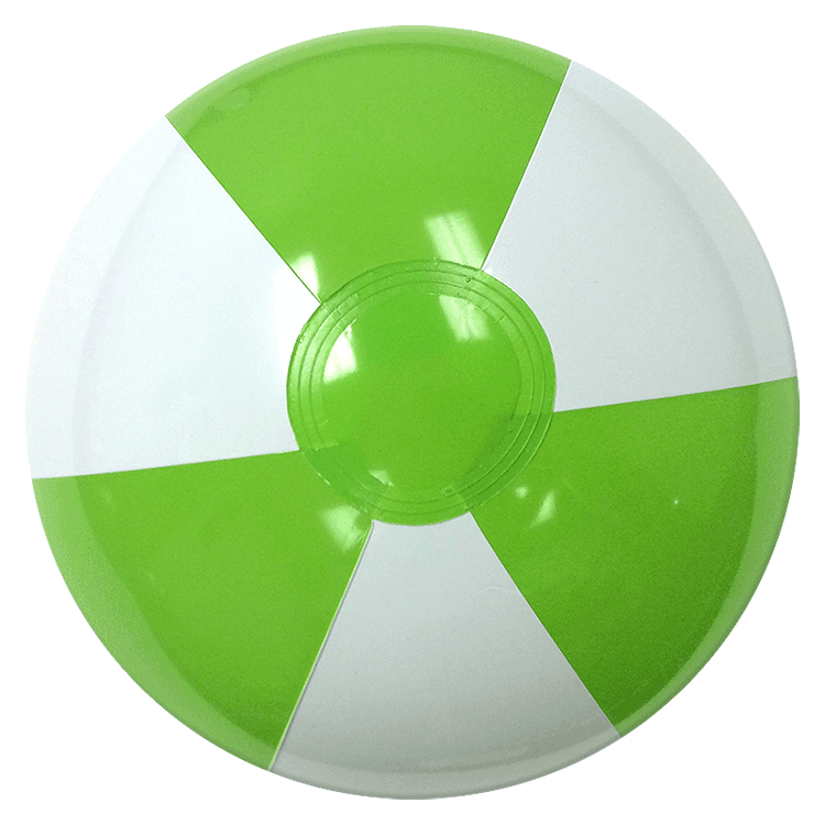 White and Green Ball Logo - 16-Inch Lime Green and White Beach Balls - Get Beach Balls Customized