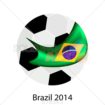 White and Green Ball Logo - Stock Illustration of Brazil 2014 soccer ball logo green flag yellow ...