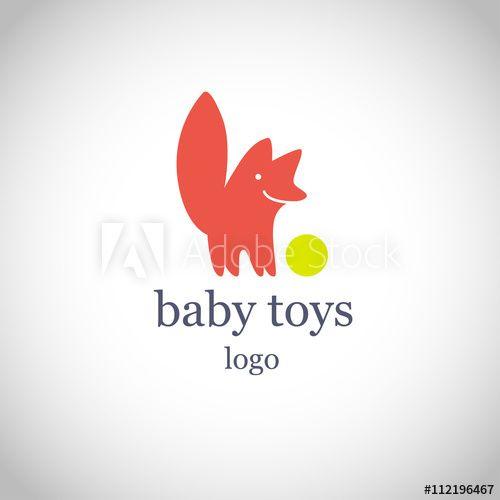White and Green Ball Logo - Vector simple flat kid logo. Baby, child company goods, toys shop ...