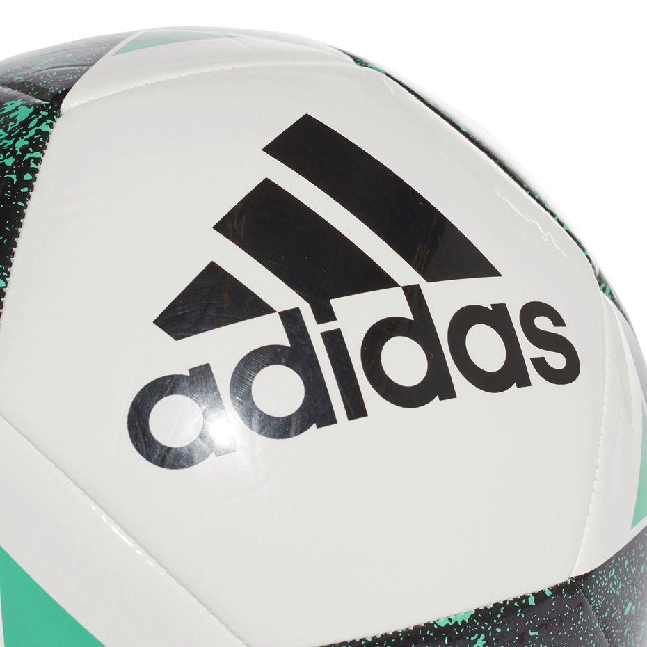 White and Green Ball Logo - FOOTBALL ADIDAS STARLANCER V CD6581 white-black-green, black logo ...