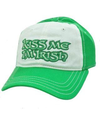 White and Green Ball Logo - Spectacular Savings on KISS ME IM IRISH WHITE GREEN BALL CAP HAT ...