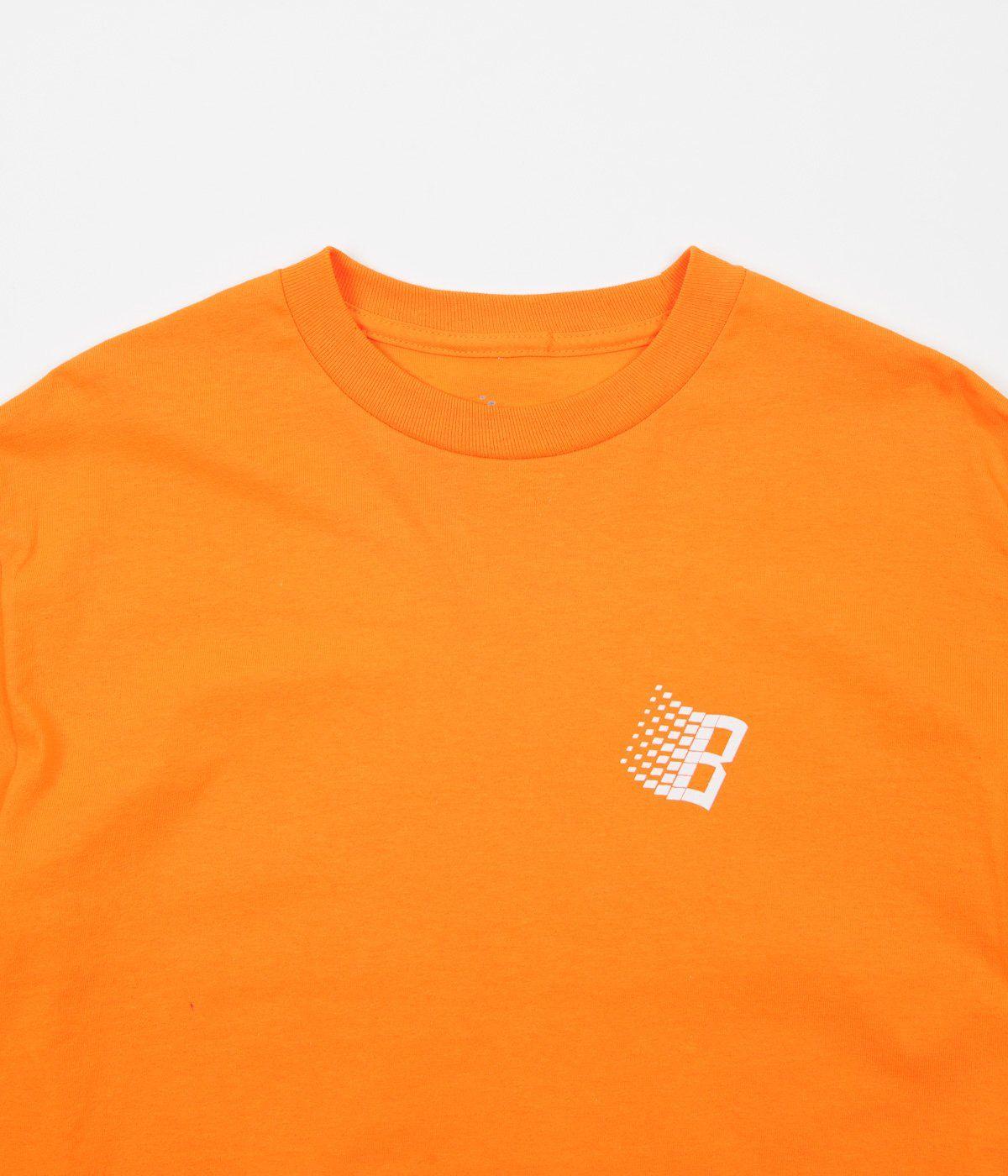 White with Orange B Logo - Bronze 56K B Logo Long Sleeve T-Shirt - Orange / White | Flatspot
