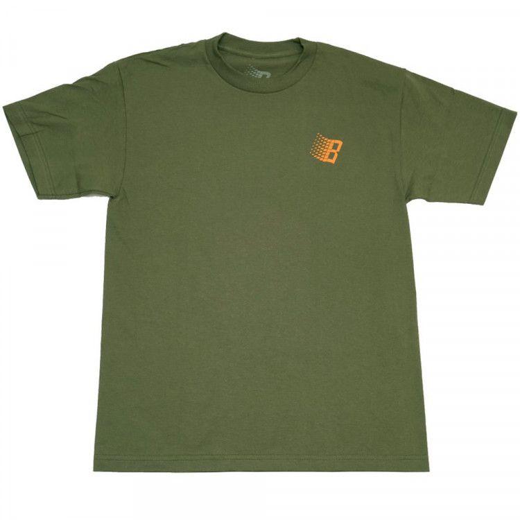 White with Orange B Logo - Bronze B Logo T shirt military green/orange/white | Manchester's ...