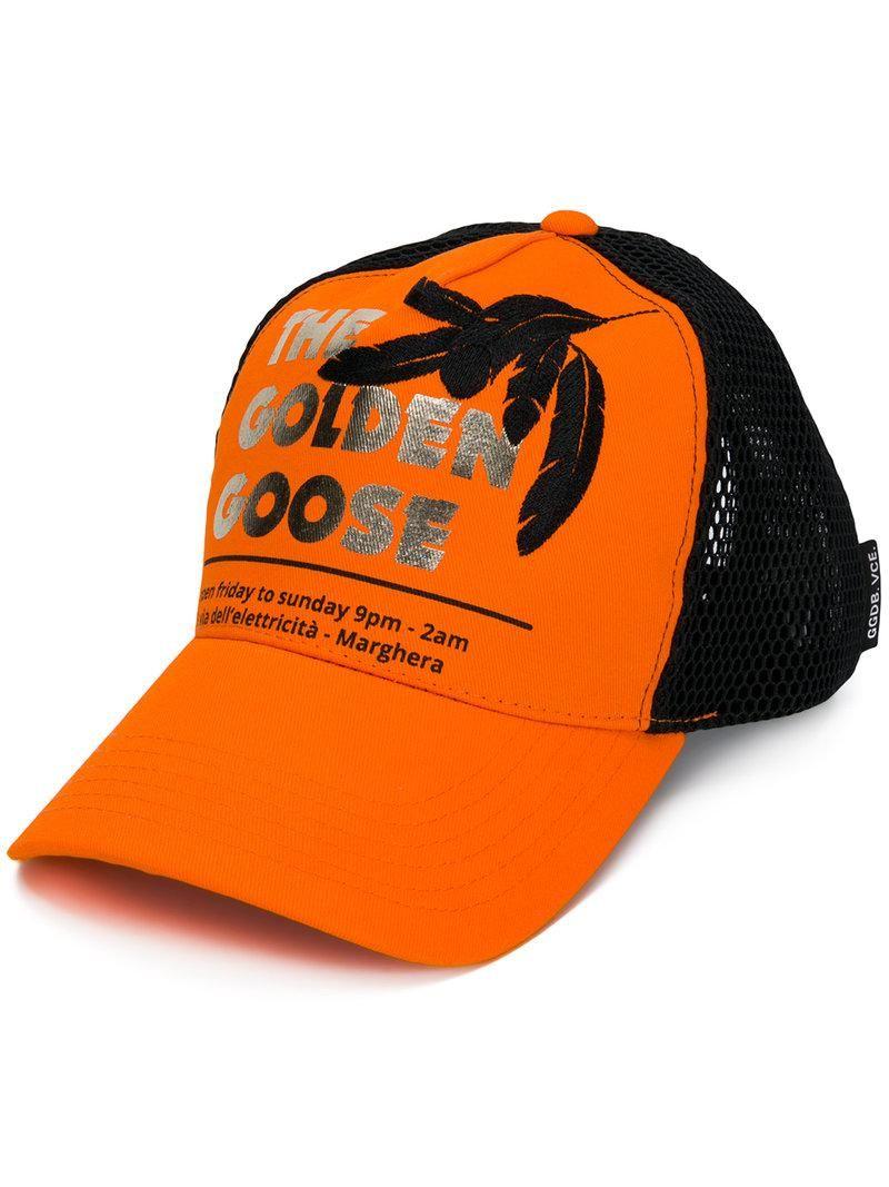 Orange Goose Logo - Golden Goose Deluxe Brand Logo Colour Block Cap In Orange