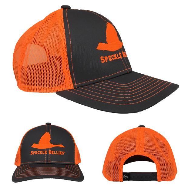 Orange Goose Logo - Large Goose Logo Cap Charcoal and Orange-Snap Back – Speckle Bellies