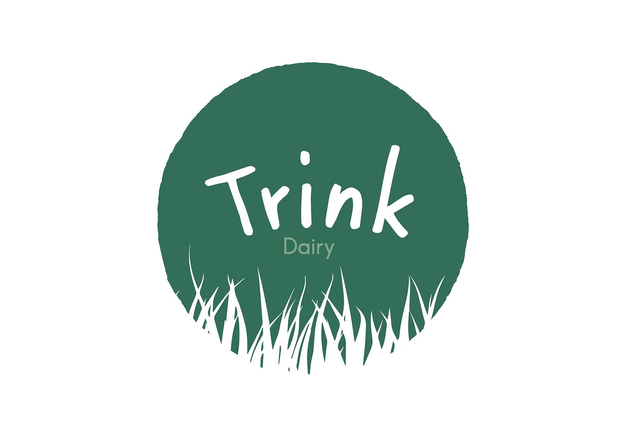 Round Grass Logo - Trink Dairy Logo Green Round Grass Branding Meor Studio St Ives