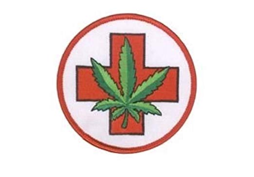Round Grass Logo - Medical Marijuana Round Logo - Embroidered Iron on or Sew On Patch ...