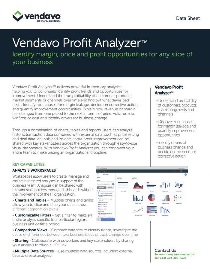 Vendavo Logo - Vendavo Profit Analyzer Data Sheet | Vendavo