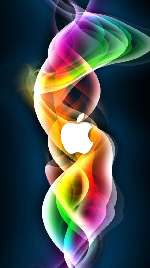 Colorful Apple Logo - White Apple Logo with Colorful Abstract Background iPhone 6 / 6 Plus