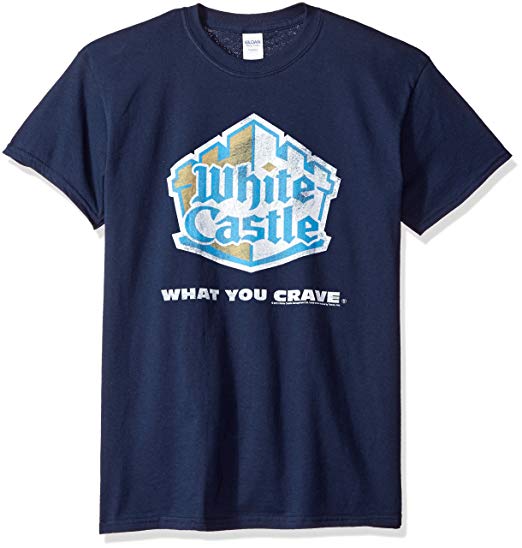 White Castle Logo - Trevco White Castle Distressed Logo T Shirt: Clothing