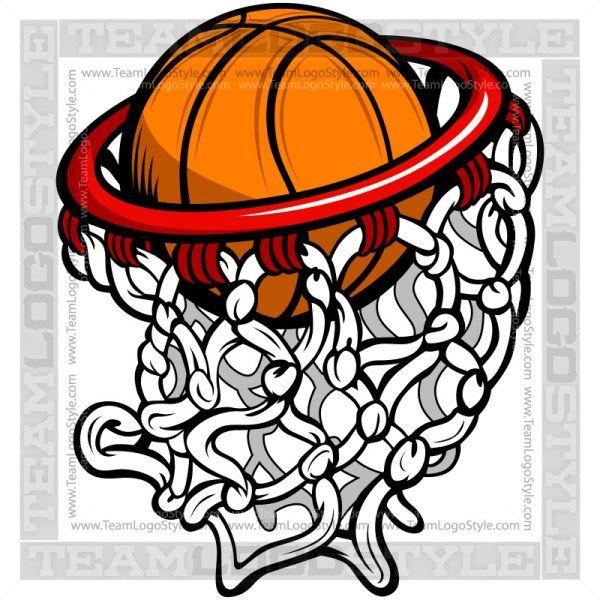 Easy Basketball Logo - Basketball Hoop Logo - Clip Art Basketball Ball and Hoop