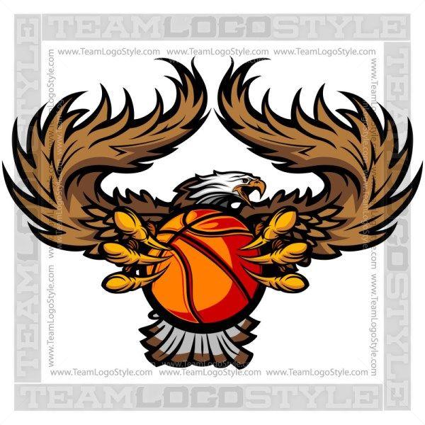 Easy Basketball Logo - Eagle Basketball Logo - Vector Clipart Eagle Wings