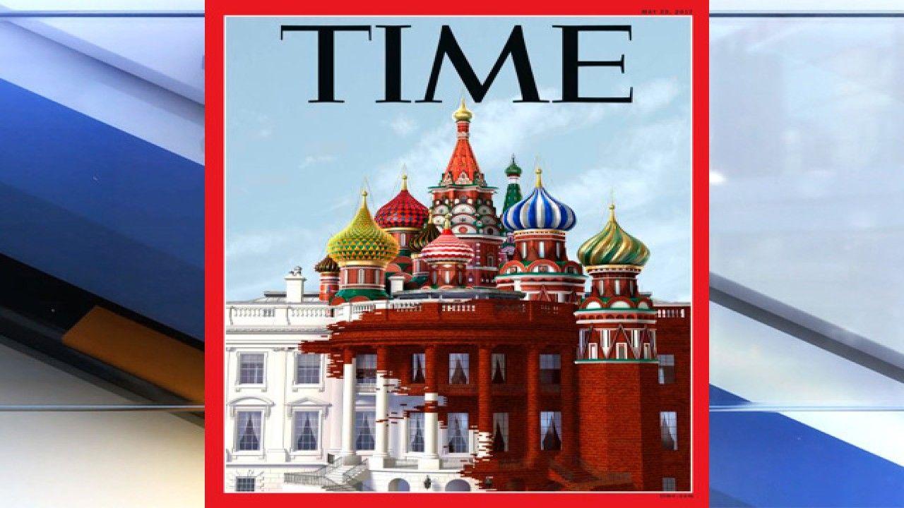 White House Red Square Logo - TIME magazine cover shows White House blending with iconic Russian