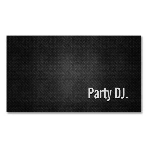 Party DJ Cool Logo - Party DJ Cool Black Metal Simplicity Business Card | DJ Business ...