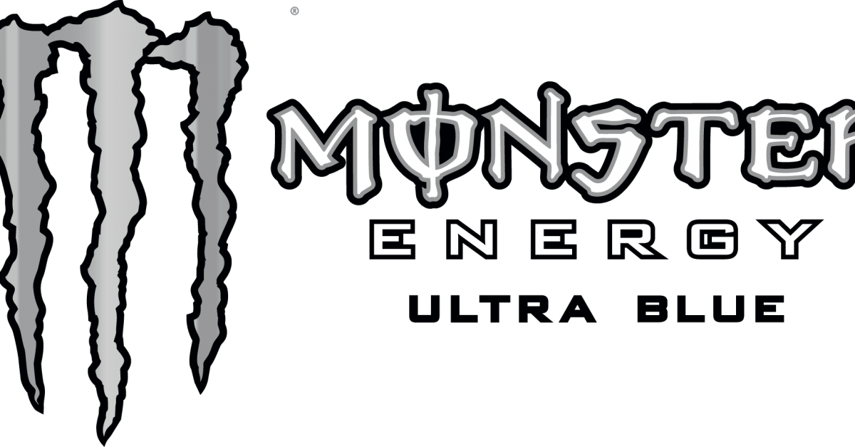 Black and Monster Energy Logo - Ultra Blue