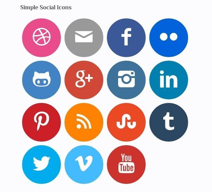 Social Media Circle Logo - Add Metro or Flat Social Media Icon to Your Website