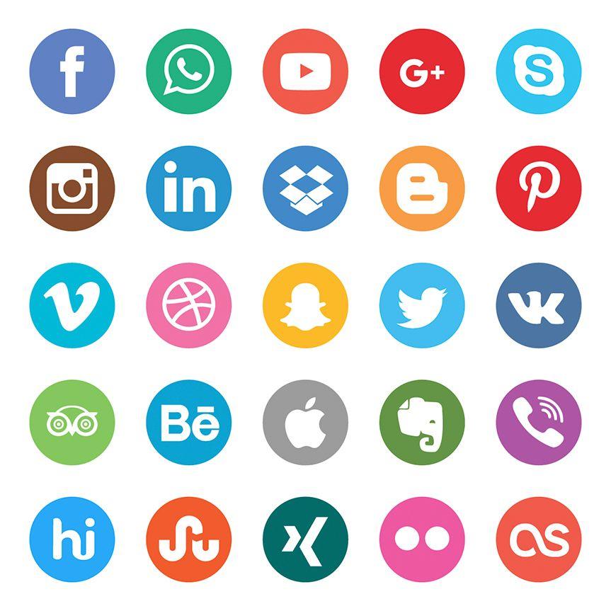 Social Media Circle Logo - 20 Free Social Media Icon Sets to Download