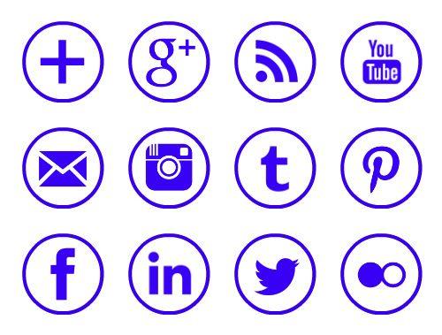 Circle Social Media Logo - Free purple rimmed circle social media icons - Geek Fairy Design Studio