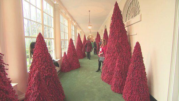 White House Red Square Logo - Melania's Blood Red Xmas Trees Earning Hilarious Tweets