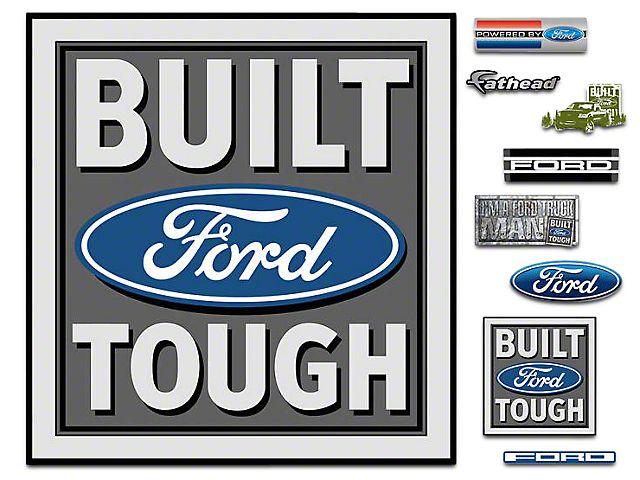 Built Ford Tough Logo - Fathead Mustang Built Ford Tough Logo Wall Decals 1055 00004