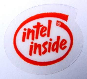 Red Intel Logo - Original Intel Inside Sticker 26 x 29mm Red 364
