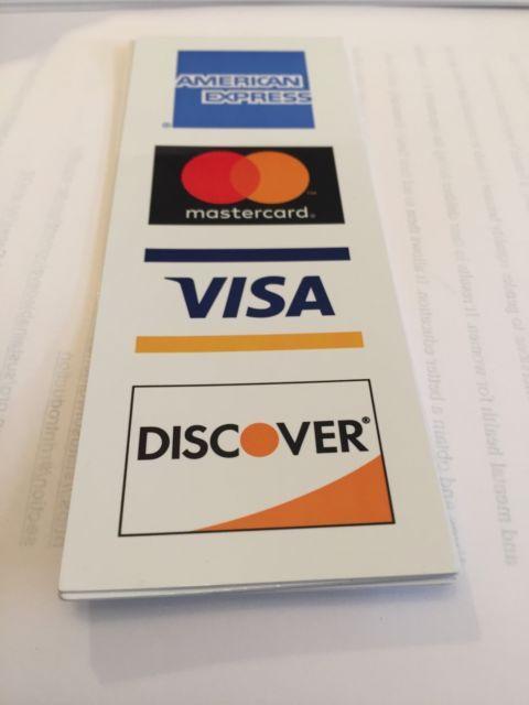 Visa MasterCard Discover Credit Card Logo - Credit Card Logo Decal Sticker - VISA MasterCard Discover and ...