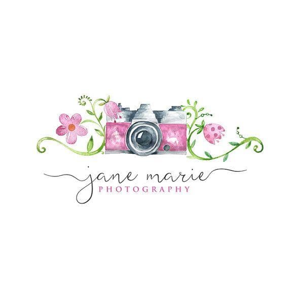 Small Flower Logo - Photography Logo Design, Vintage Camera Logo, Flower Logo, Small ...