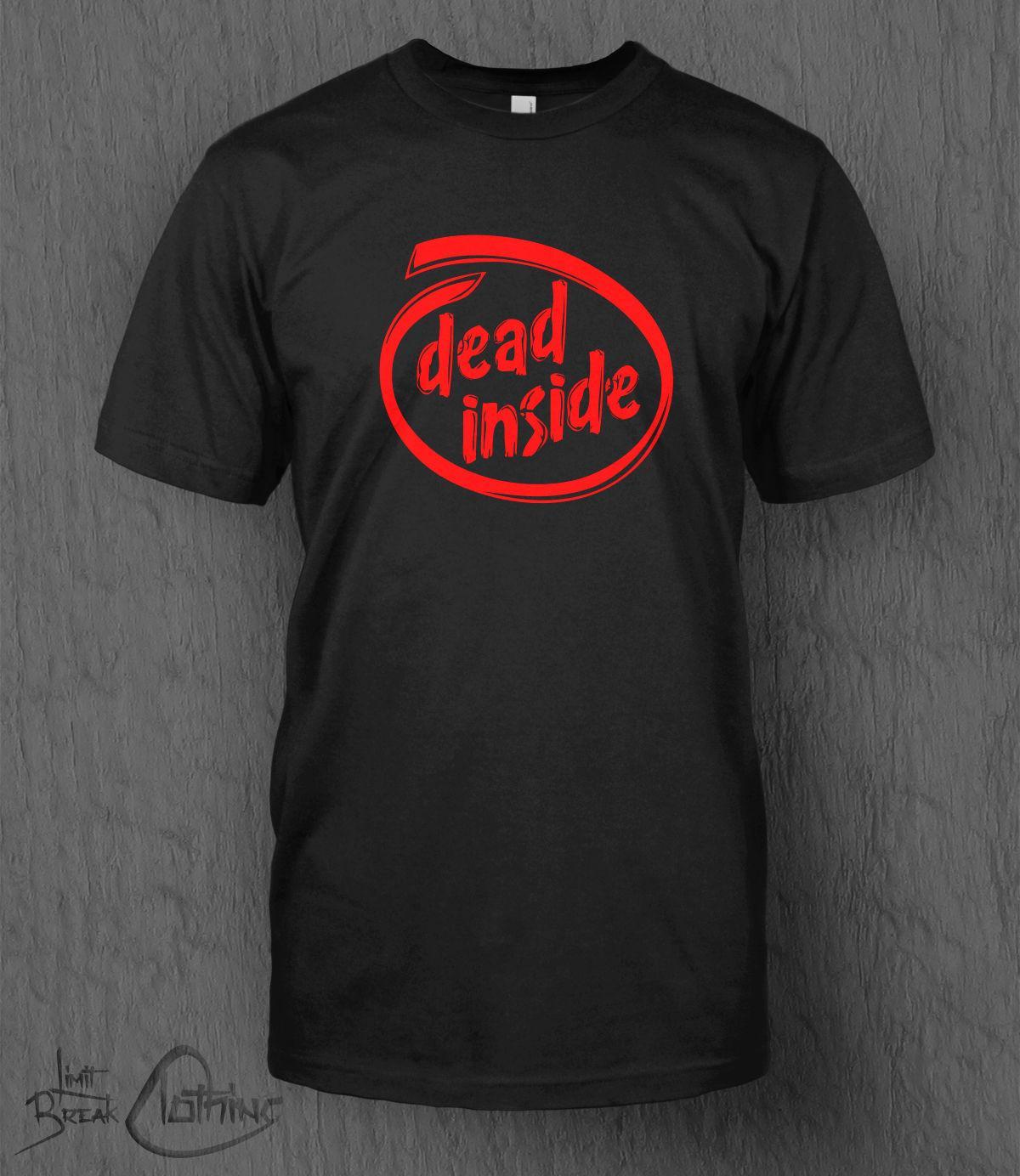 Red Intel Logo - Details Zu Dead Inside T Shirt Intel Logo MEN'S Funny, Walking Dead