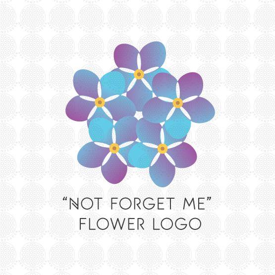 Small Flower Logo - Not forget me” flower logo – AYA Templates
