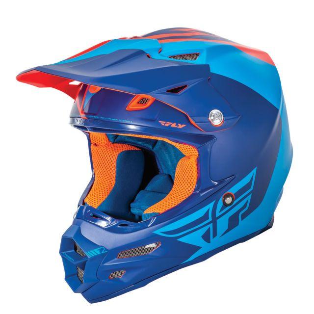 Blue and Orange Road Logo - Fly F2 Carbon Pure Adult off Road MX Enduro Helmet matte Blue