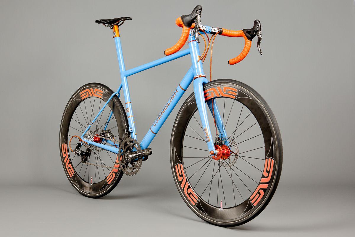 Blue and Orange Road Logo - Zach's road race disc | English Cycles