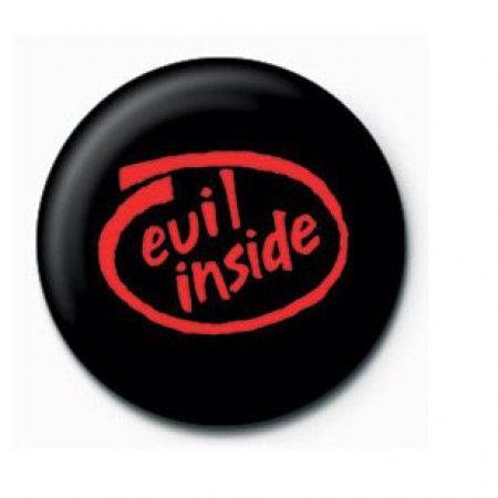 Evil Inside Intel Logo - Evil Inside Button Badge Intel Style Logo 1 Inch Badges | iPosters
