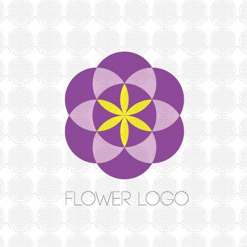 Small Flower Logo - Rose flower logo in purple colors