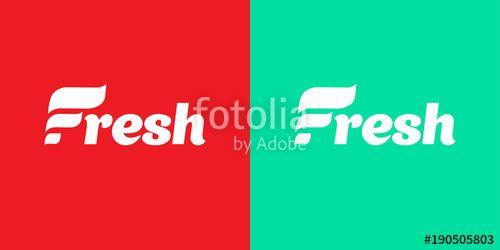 Green and Red Company Logo - Fresh Logo. Company Logo with word Fresh. Letter F. Creative Logo